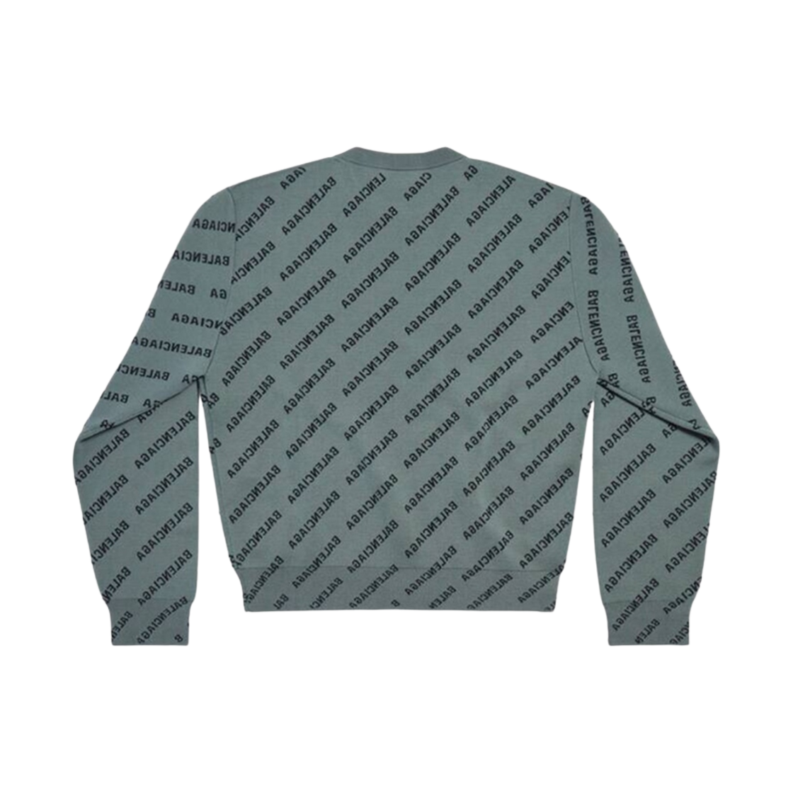 (W) 발렌시아가 미러 미니 올오버 로고 스웨터 미디움 핏 그레이((W) Balenciaga Mirror Mini Allover Logo Sweater Medium Fit Grey) - 2
