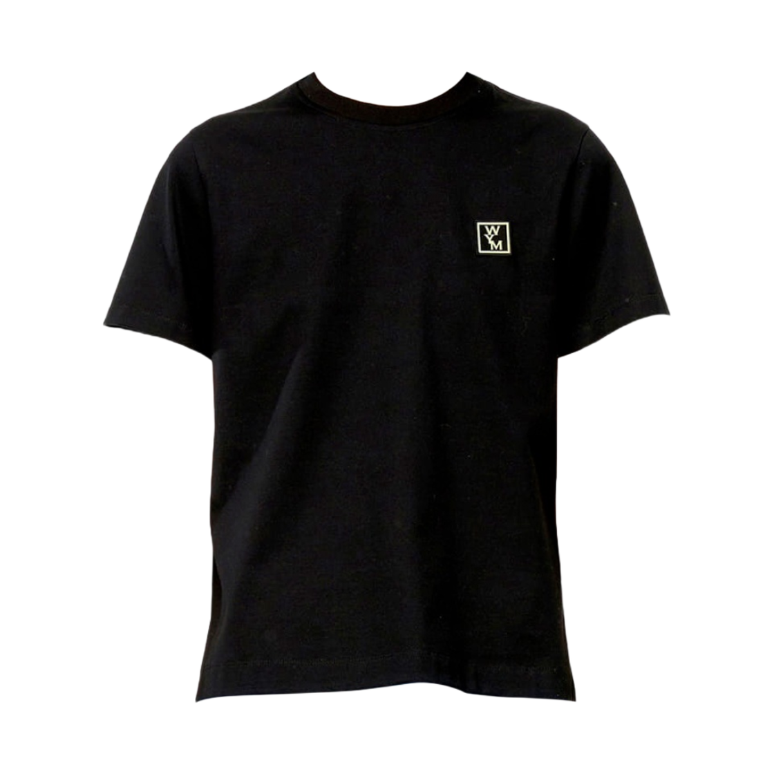 (W) 우영미 코튼 렌티큘러 백로고 티셔츠 블랙 - 23SS