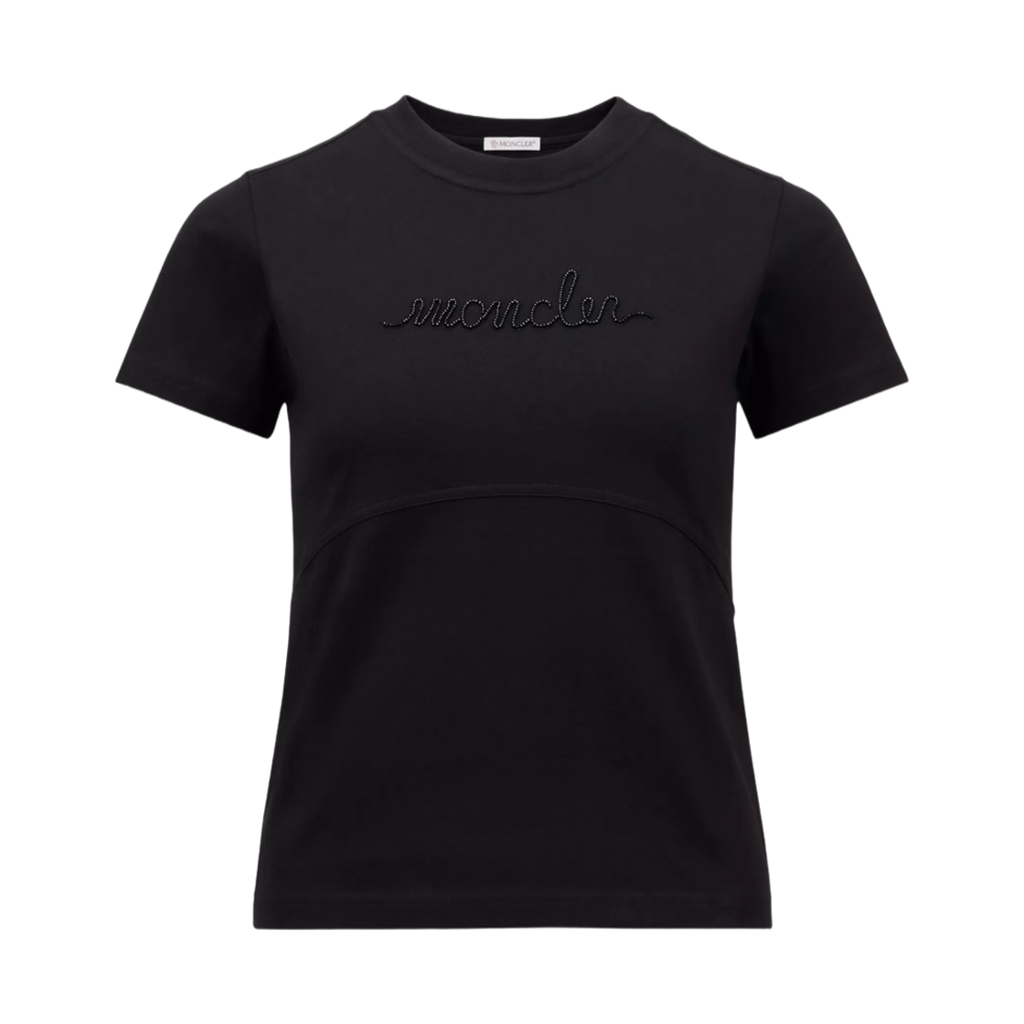 J2-093-8C00015-89AIJ-999 (W) Moncler Beaded Logo T-Shirt Black - 24FW