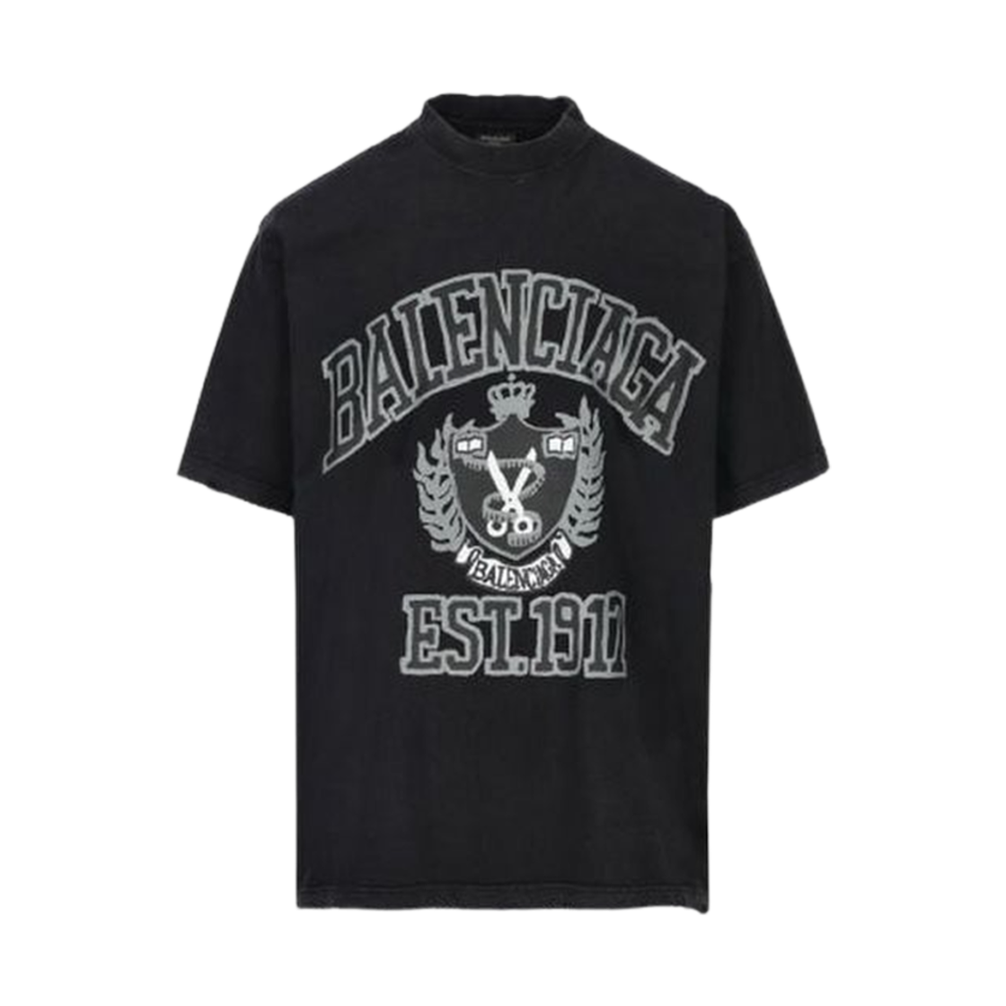 739784TOVK18190 Balenciaga DIY College T-Shirt Black