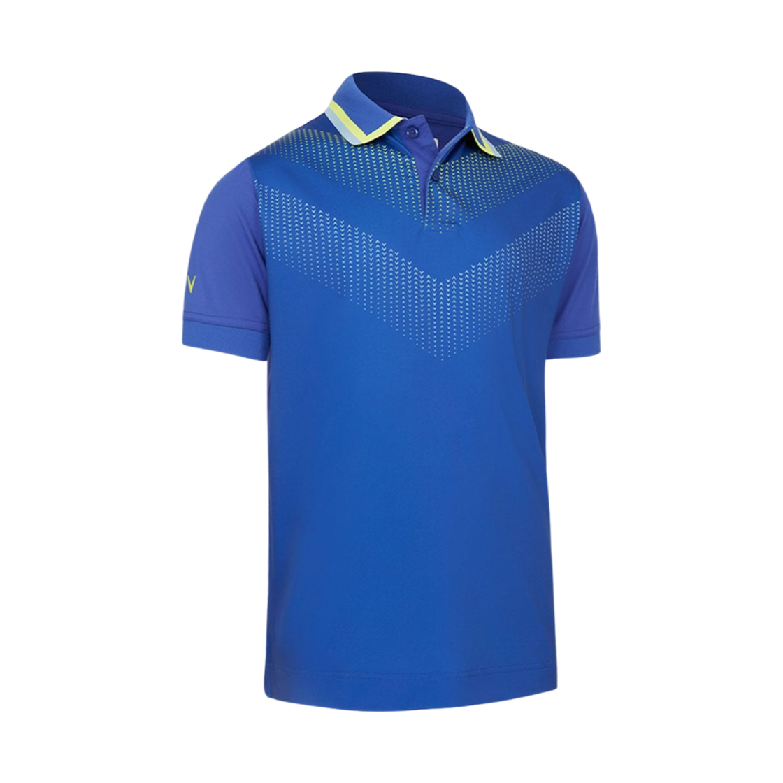 캘러웨이 X 시리즈 옴브레 쉐브 프린트 폴로 셔츠 블루(Callaway X Series Ombre Chev Print Polo Shirt Blue)