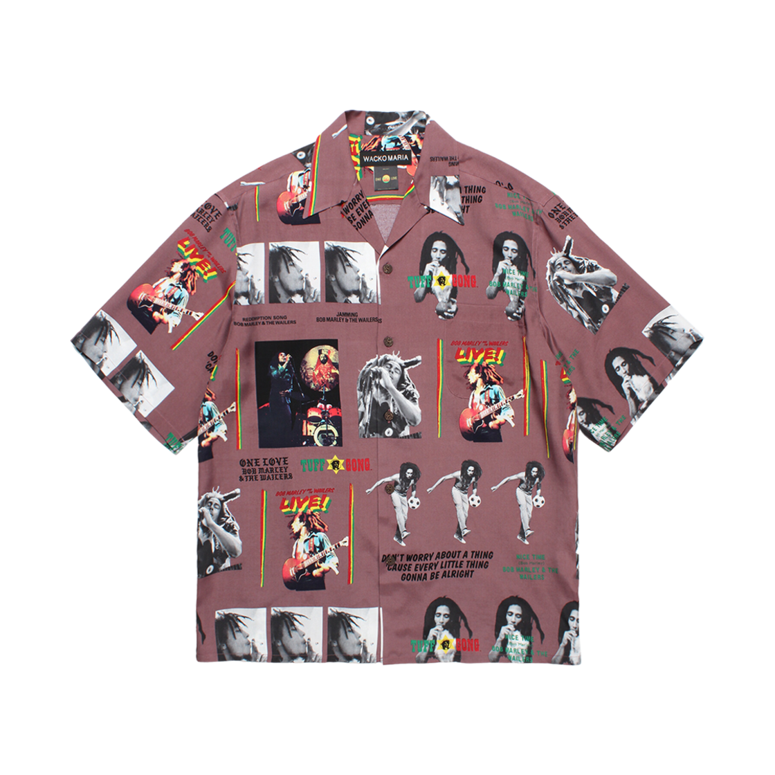 4886 Wacko Maria x Bob Marley Hawaiian Shirt Dusty Pink