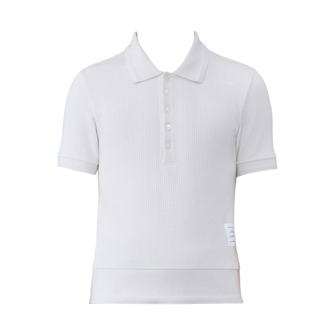 톰브라운 써멀 립 오토만 스트라이프 숏슬리브 폴로 화이트(Thom Browne Thermal Rib Ottoman Stripe Short Sleeve Polo White) - 1
