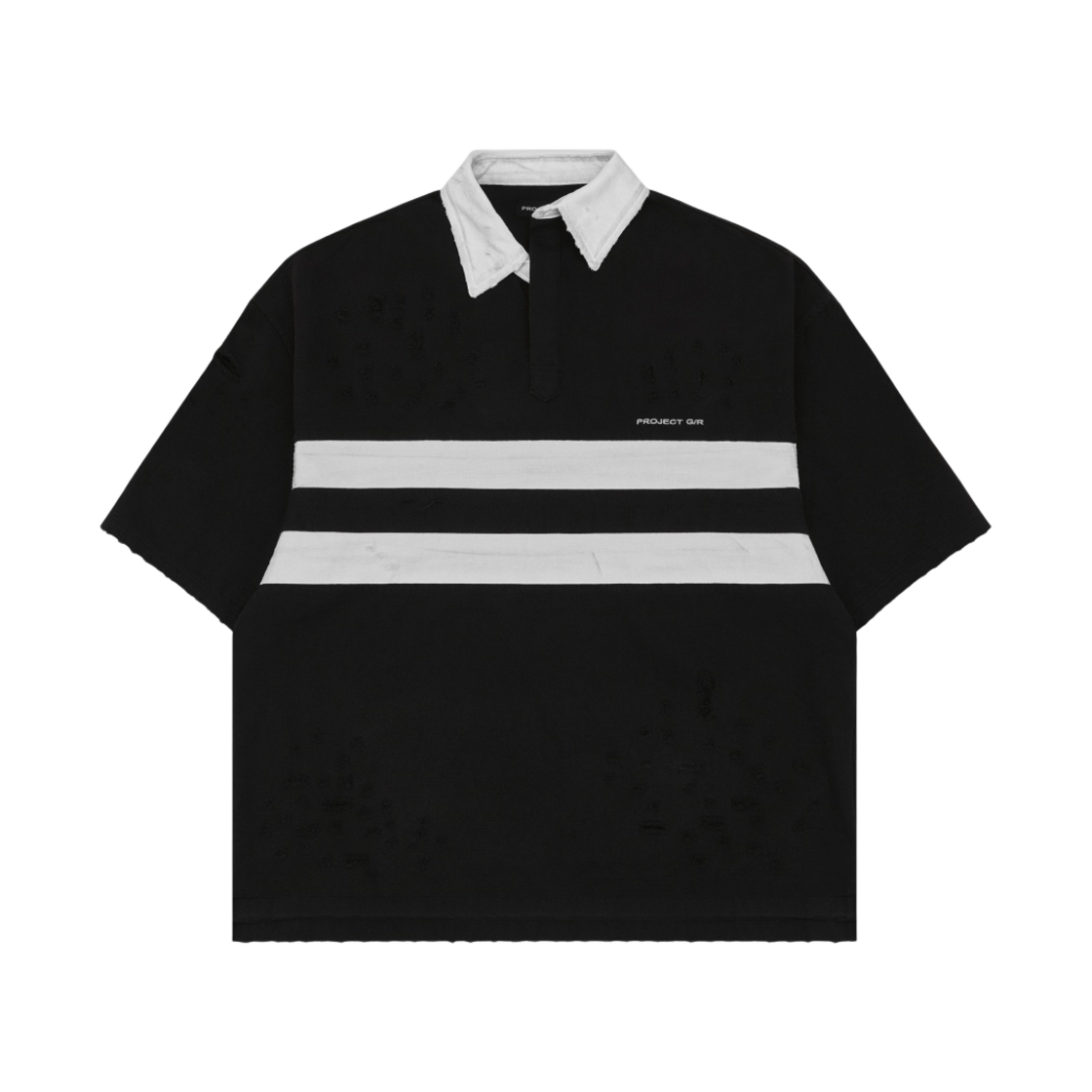 프로젝트 G/R 불리드 하프 폴로 셔츠 블랙(Project G/R Bullied Half Polo Shirts Black)