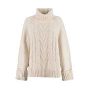 (W) Ganni Highneck Knit Egret