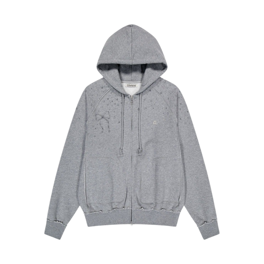 トップス COYSEIO RUFFLE LACE HOOD ZIP-UP WHITE Coyseio Ruffle Lace Hood Zip-Up - White | 하이츠스토어