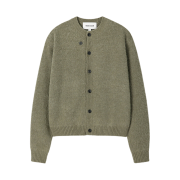 Tonywack Alpaca Mohair Crew-Neck Cardigan Hedge Green