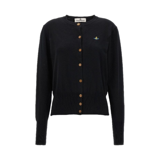 1803002P-Y0006-N403 (W) Vivienne Westwood Bea Virgin Wool Cardigan Black