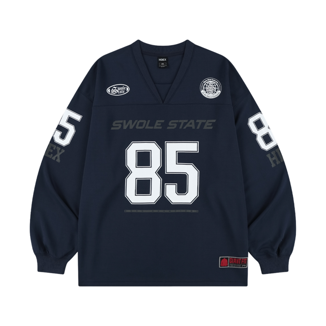 에이치덱스 자이언트핏 럭비 저지 롱 슬리브 네이비(HDEX Giant Fit Rugby Jersey Long Sleeves Navy)