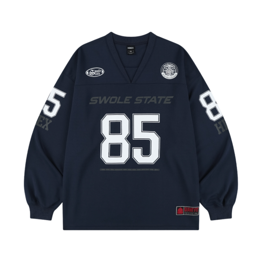 H243MLGTL010NV HDEX Giant Fit Rugby Jersey Long Sleeves Navy