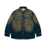 Palace Scripty Denim Shirt Sand Wash Indigo - 25SS
