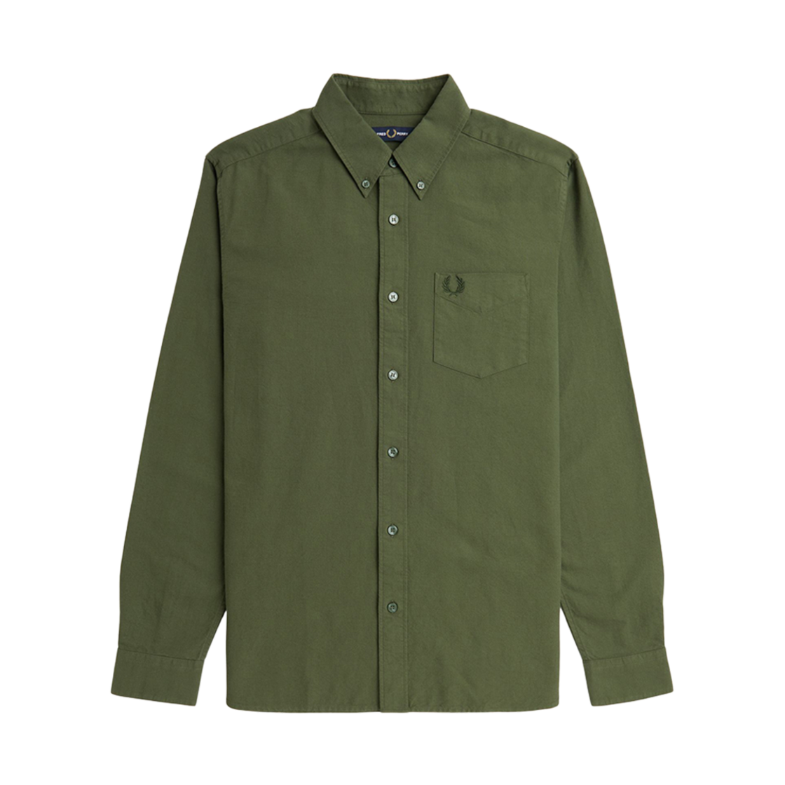 AFPM2435516-W19 Fred Perry Long Sleeve Oxford Shirt Laurel Wreath Green