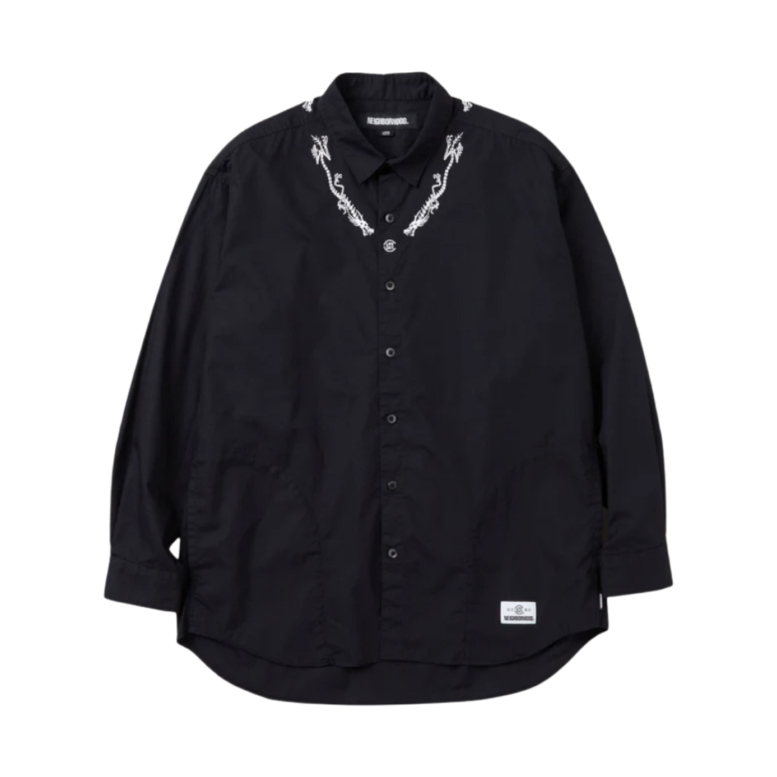 네이버후드 x 클랏 자수 로고 롱슬리브 셔츠 블랙(Neighborhood x Clot Embroidery LS Shirt Black) - 1
