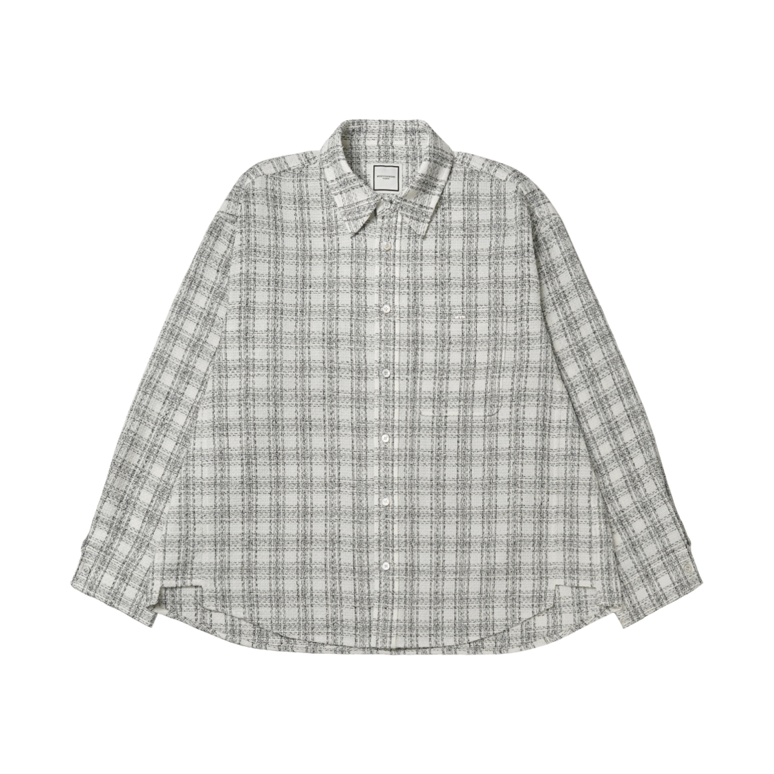 우영미 트위드 체크 셔츠 화이트 - 25SS
