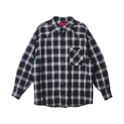 MELLOW Bergamot Loose Fit Check Shirts Navy
