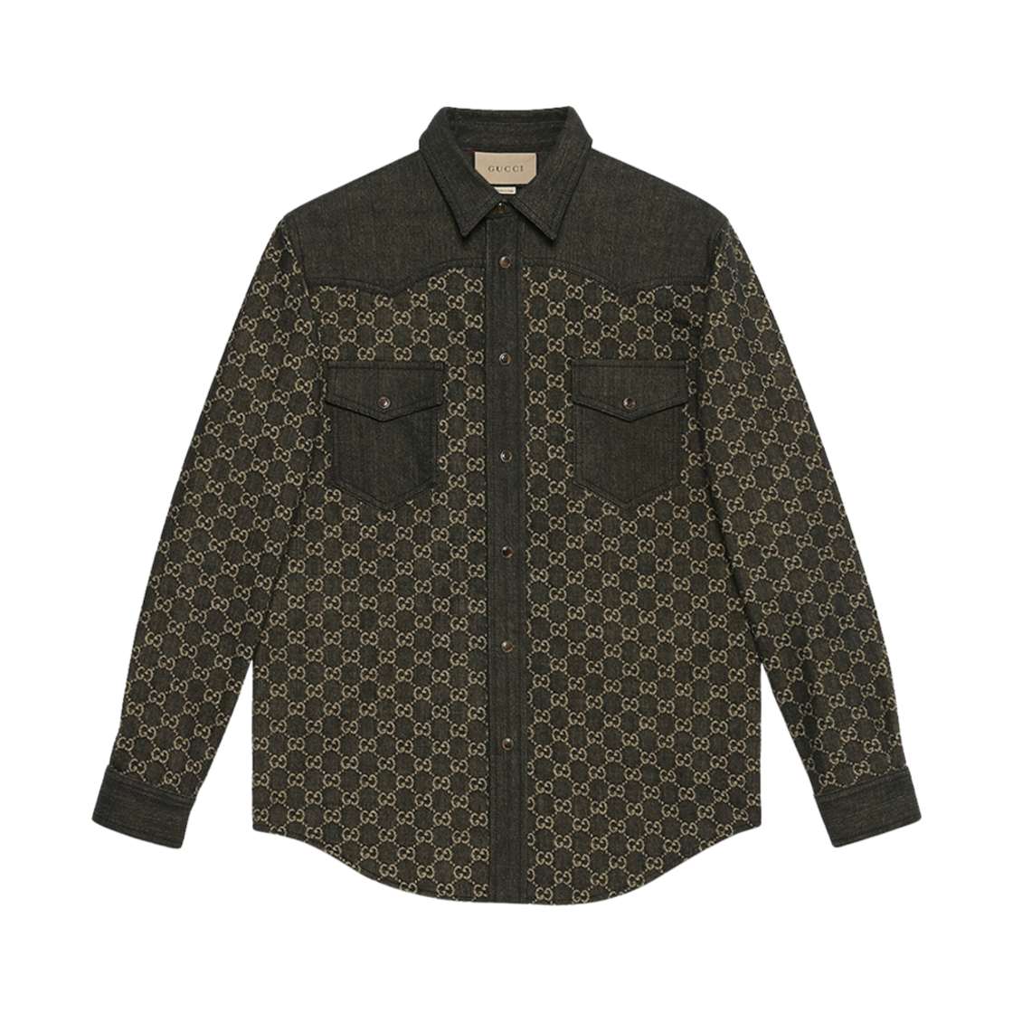 구찌 GG 자카드 데님 셔츠 블랙(Gucci GG Jacquard Denim Shirt Black) - 1