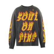 Saint Mxxxxxx Soul on Fire L/S T-Shirt Black - 24AW