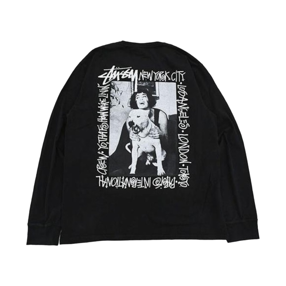 스투시 하우 위아 리빈 피그먼트 다이드 롱슬리브 티셔츠 블랙(Stussy How We're Livin' Pigment Dyed LS T-Shirt Black) - 1