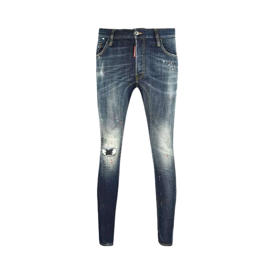 S71LB0776S30342470 Dsquared2 Tidy Biker Paint Destroyed Effect Jeans Blue