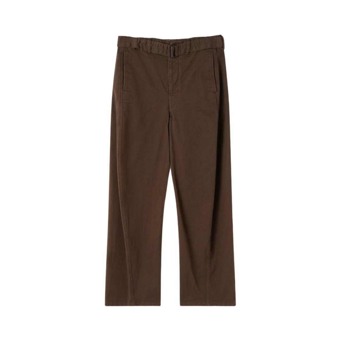 PA326-LD1001-449 Lemaire Twisted Belted Pants Garment Dyed Denim Dark Brown