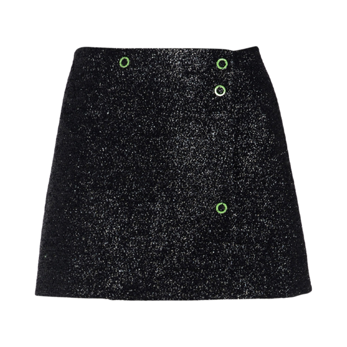 F7508-099 (W) Ganni Sparkle Mini Skirt Black