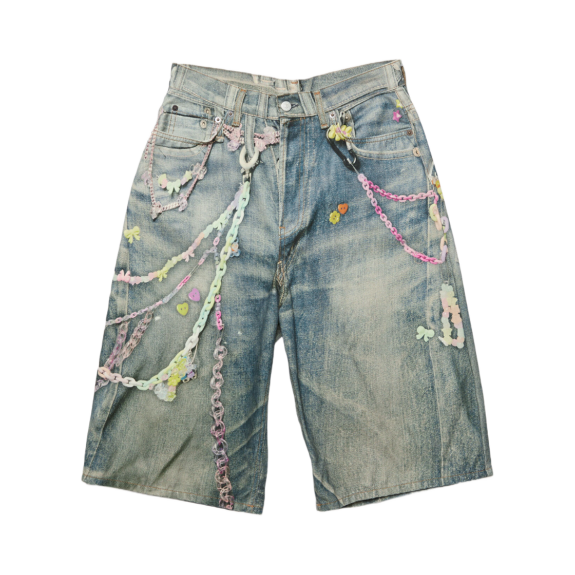 BE0179-AUZ Acne Studios Denim Shorts Loose Fit Mid Blue