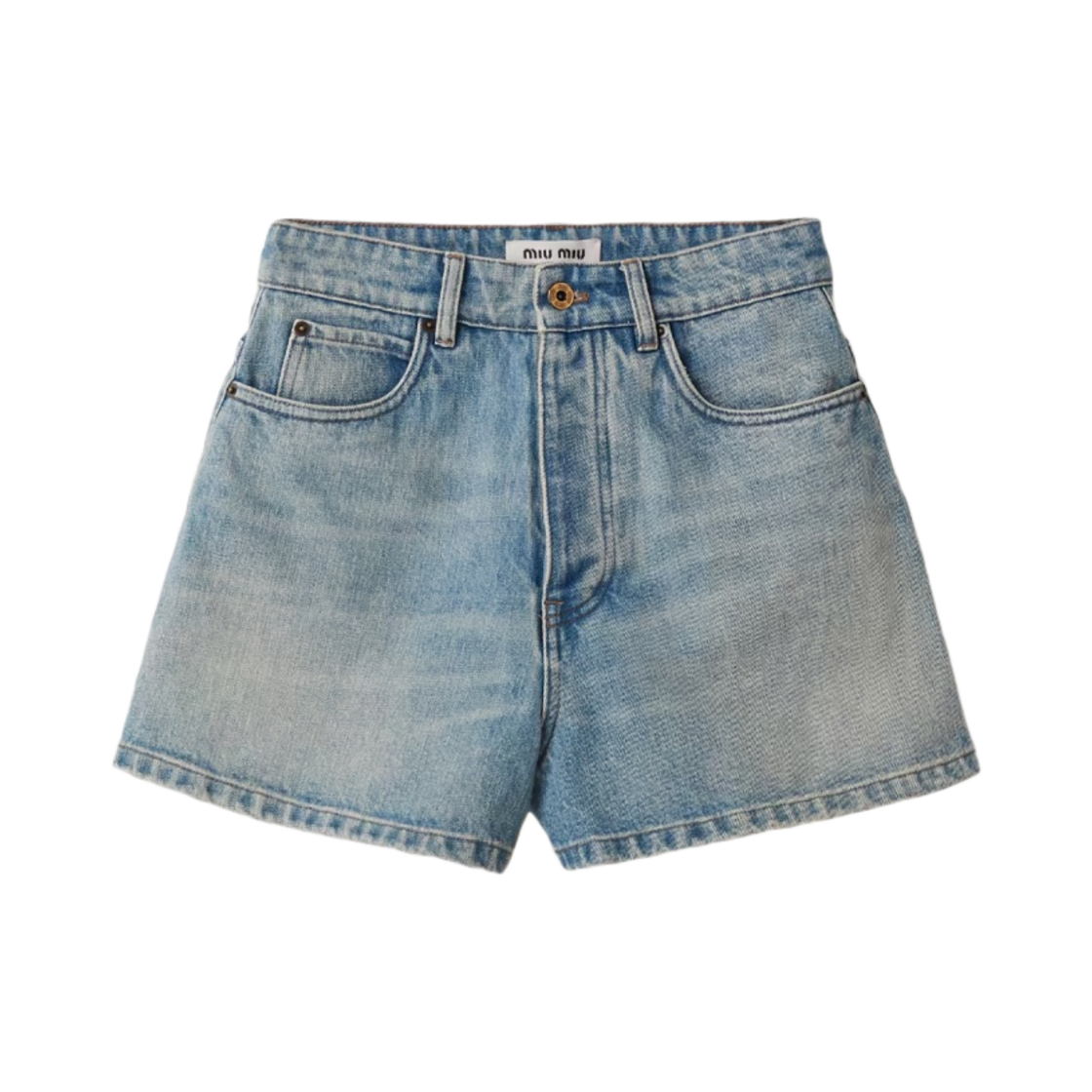 GWP498-1373-F0076 (W) Miu Miu Denim Shorts Light Blue