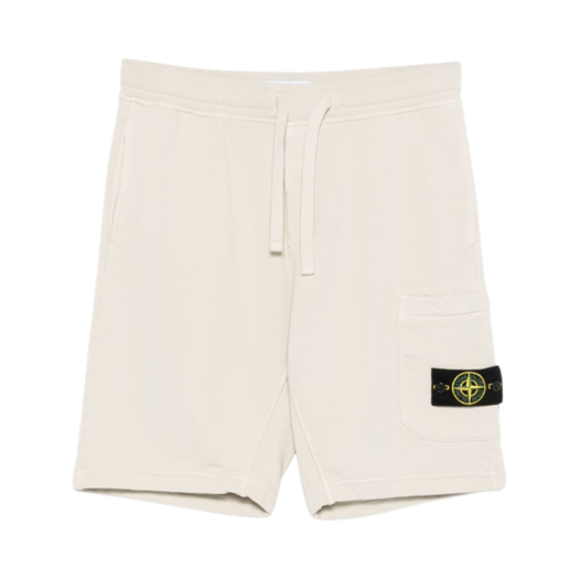 Stone Island 6200012 Organic Cotton Fleece Pocket Details Cargo Bermuda Shorts Sand - 25SS
