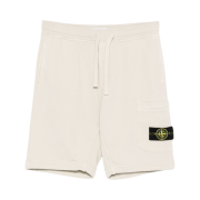 Stone Island 6200012 Organic Cotton Fleece Pocket Details Cargo Bermuda Shorts Sand - 25SS