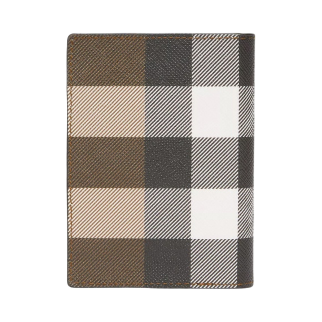 버버리 체크 레더 폴딩 카드 케이스 다크 버치 브라운(Burberry Check Leather Folding Card Case Dark Birch Brown) - 3
