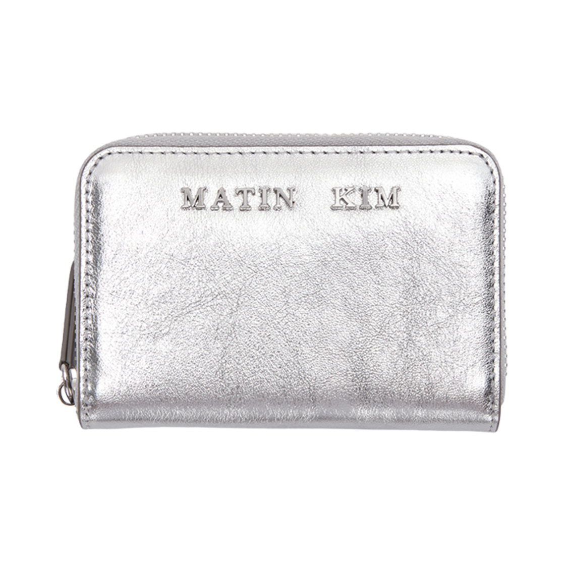 MK239OWL006MSV Matin Kim Glossy Compact Wallet Silver