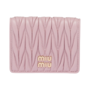 Miu Miu Matelasse Nappa Leather Wallet Alabaster Pink