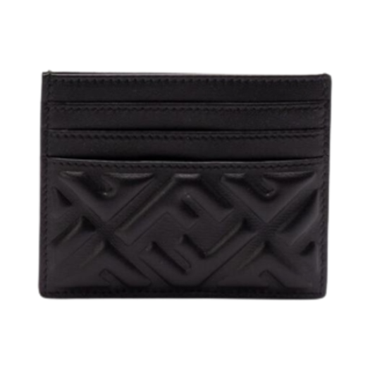 8M0445AAJDF0KUR Fendi Baguette Nappa Leateher Flat Card Case Black