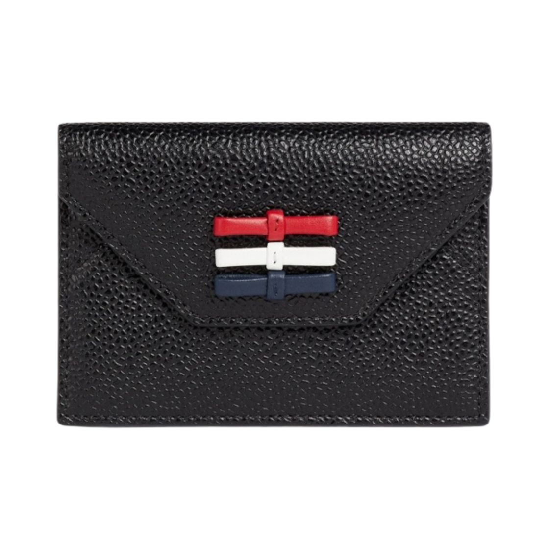 톰브라운 페블 그레인 레더 보우 디테일 엔벨로프 카드 홀더 블랙(Thom Browne Pebble Grain Leather Bow Detail Envelope Card Holder Black)