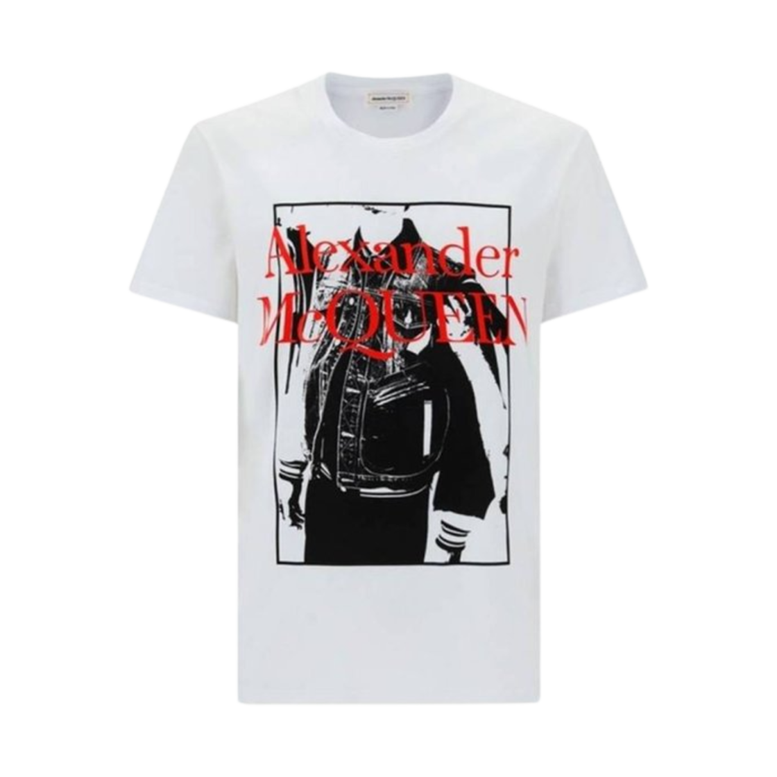 알렉산더 맥퀸 벨루어 로고 패치 런웨이 프린트 티셔츠 화이트(Alexander McQueen Belour Logo Patch Runway Print T-Shirt White)