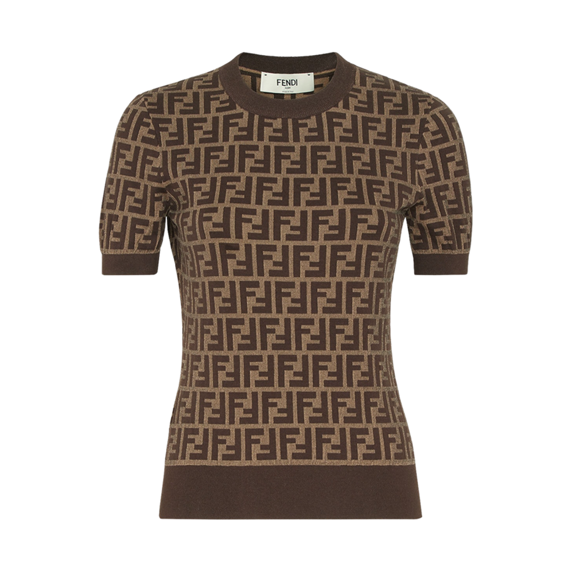 FZXC72ASJTF0GGE (W) Fendi FF Cotton Sweater Brown