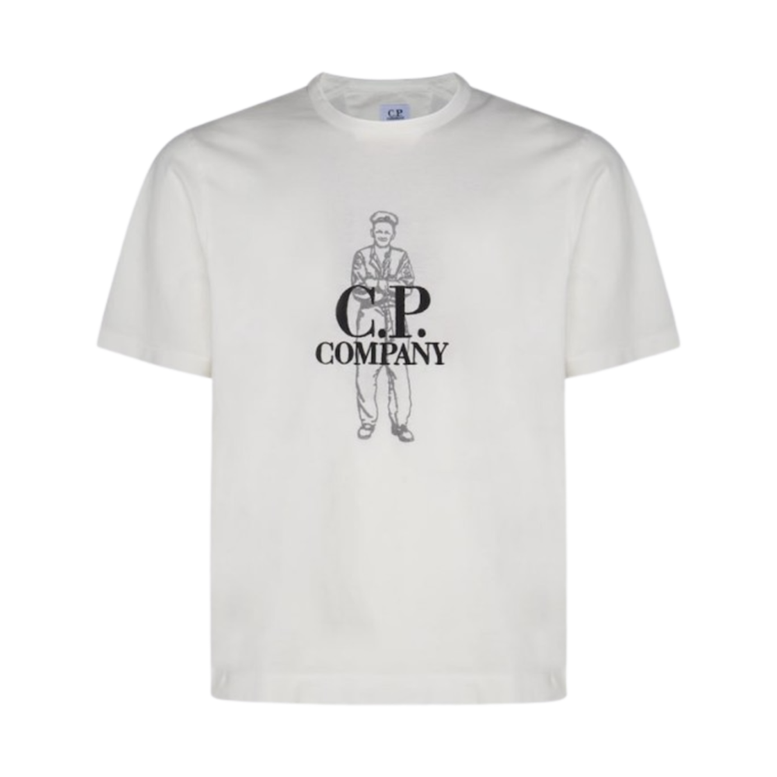 18CMTS288A006057O103 C.P. Company 1020 Jersey Logo T-Shirt Gauze White - 25SS