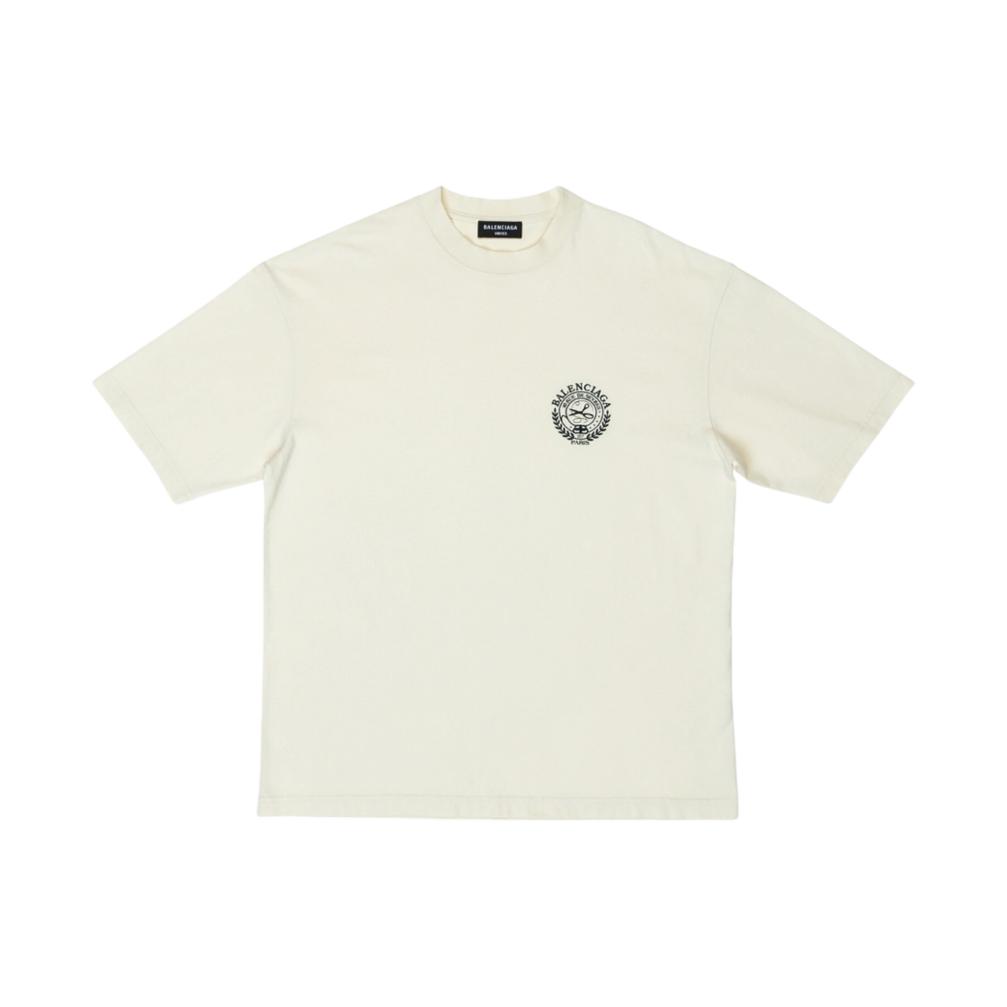 발렌시아가 시저 크레스트 미디움 핏 티셔츠 베이지 블랙(Balenciaga Scissors Crest Medium Fit T-Shirt Beige Black) - 1