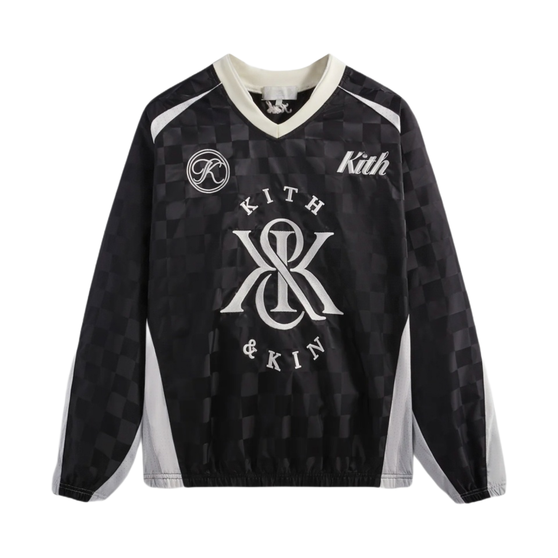 키스 체커드 사틴 데이톤 콤보 풀오버 블랙(Kith Checkered Satin Dayton Combo Pullover Black)