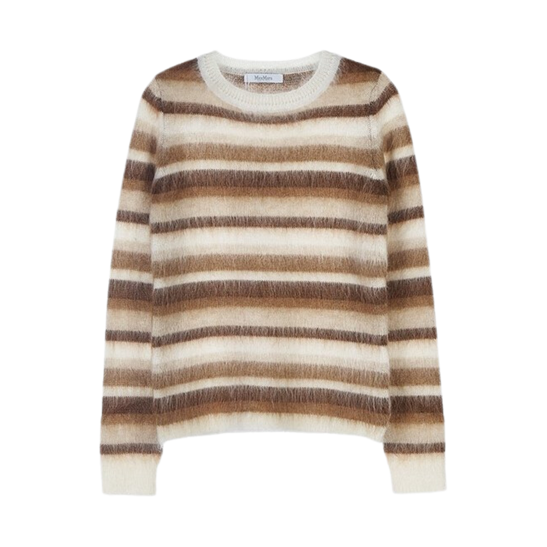 COLONIA-010 (W) Max Mara Colonia Mohair Blend Striped Sweater Tobacco