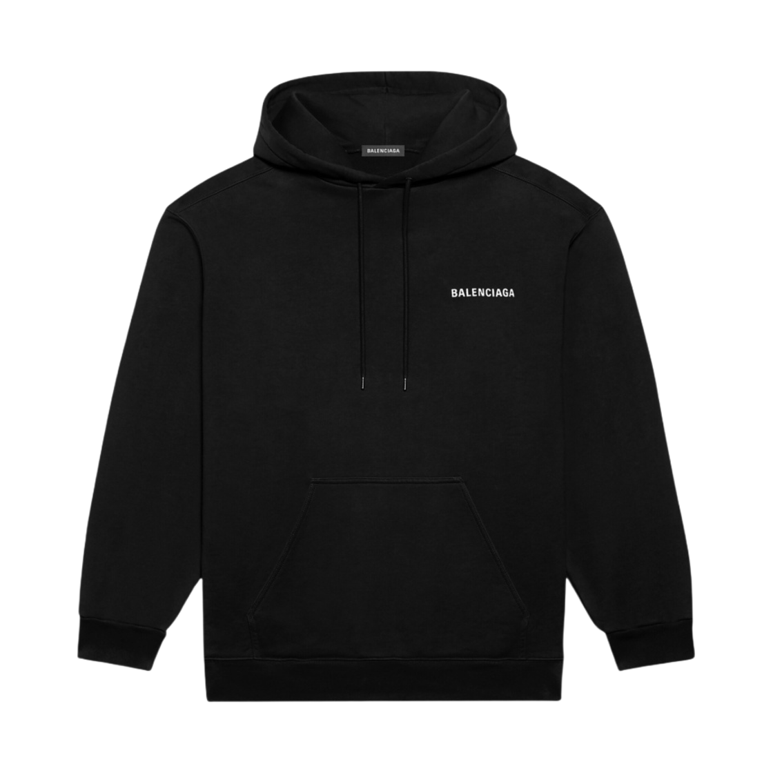 발렌시아가 로고 후드 미디움 핏 블랙(Balenciaga Logo Hoodie Medium Fit Black)