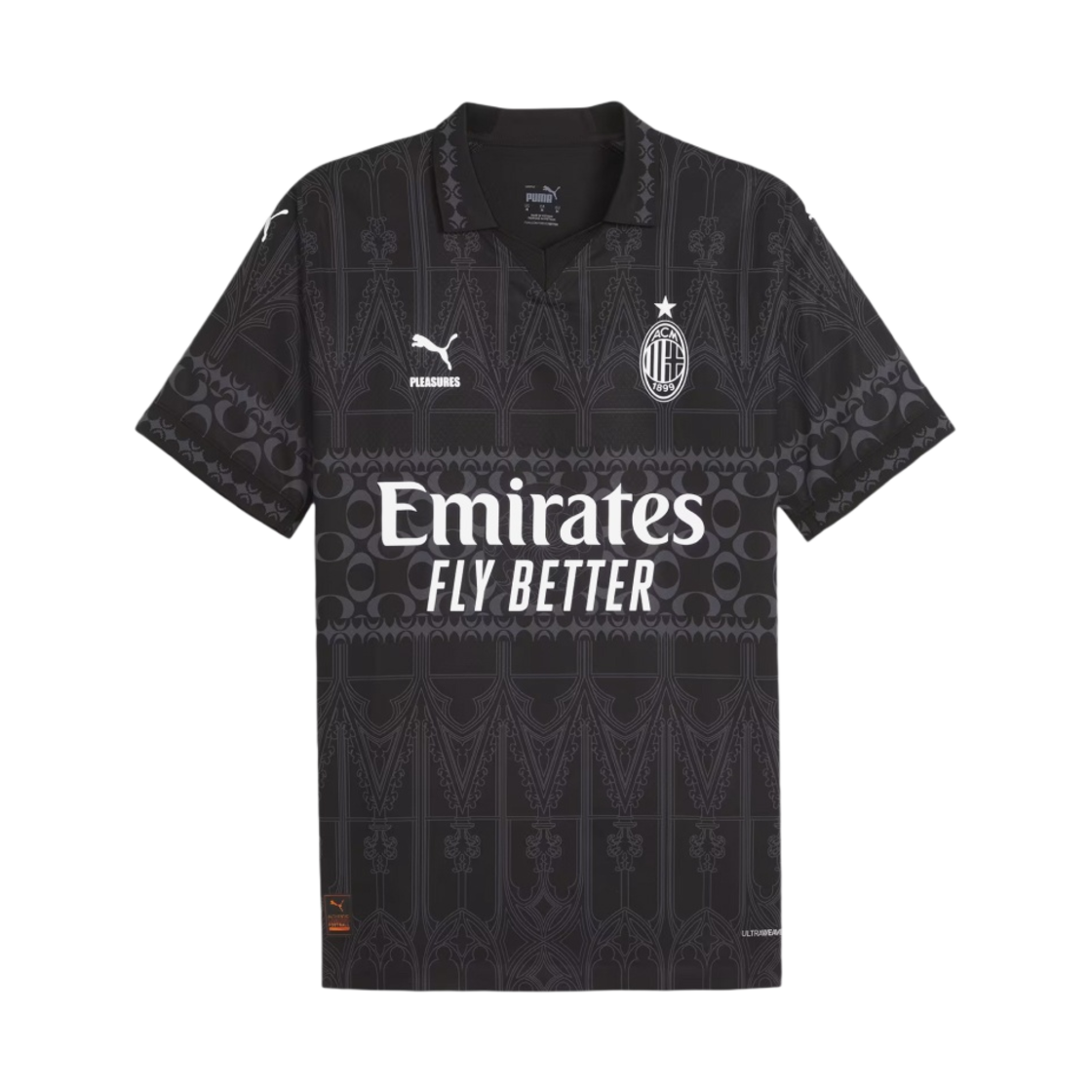 푸마 x 플레져스 AC 밀란 2023/24 4th 저지 어센틱 푸마 블랙 아스팔트 (논 마킹 버전)(Puma x Pleasures AC Milan 2023/24 4th Jersey Authentic Puma Black Asphalt (Non Marking Ver.))