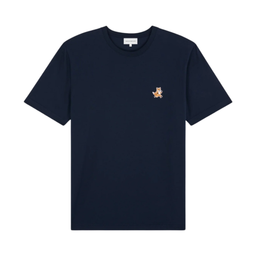 MM00125KJ0008-P476 Maison Kitsune Speedy Fox Patch Comfort T-Shirt Ink Blue