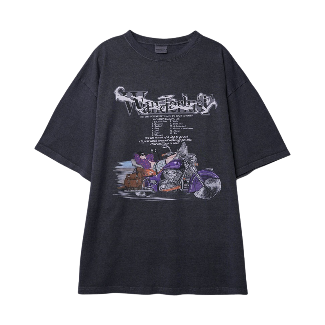 논플로어 원더러스트 티셔츠 워시드 차콜