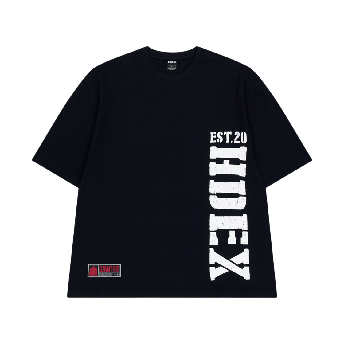 에이치덱스 코어 빅 로고 자이언트핏 숏 슬리브 블랙