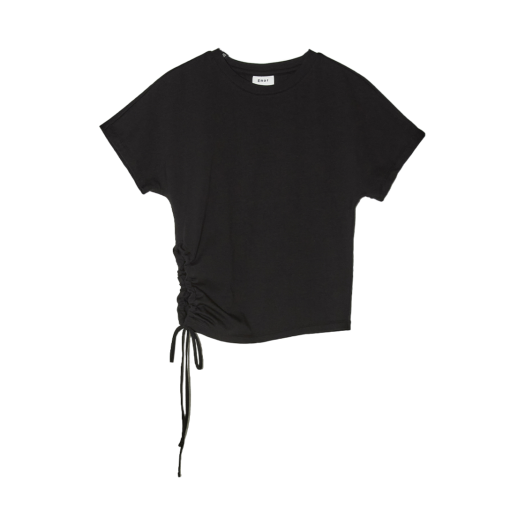 BESUTS005BK Enor Women Side Hole String T Shirt Black