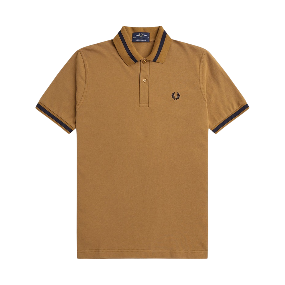 AFPM2410002-T86 Fred Perry M2 Single Tipped Fred Perry Shirt Dark Caramel/Navy