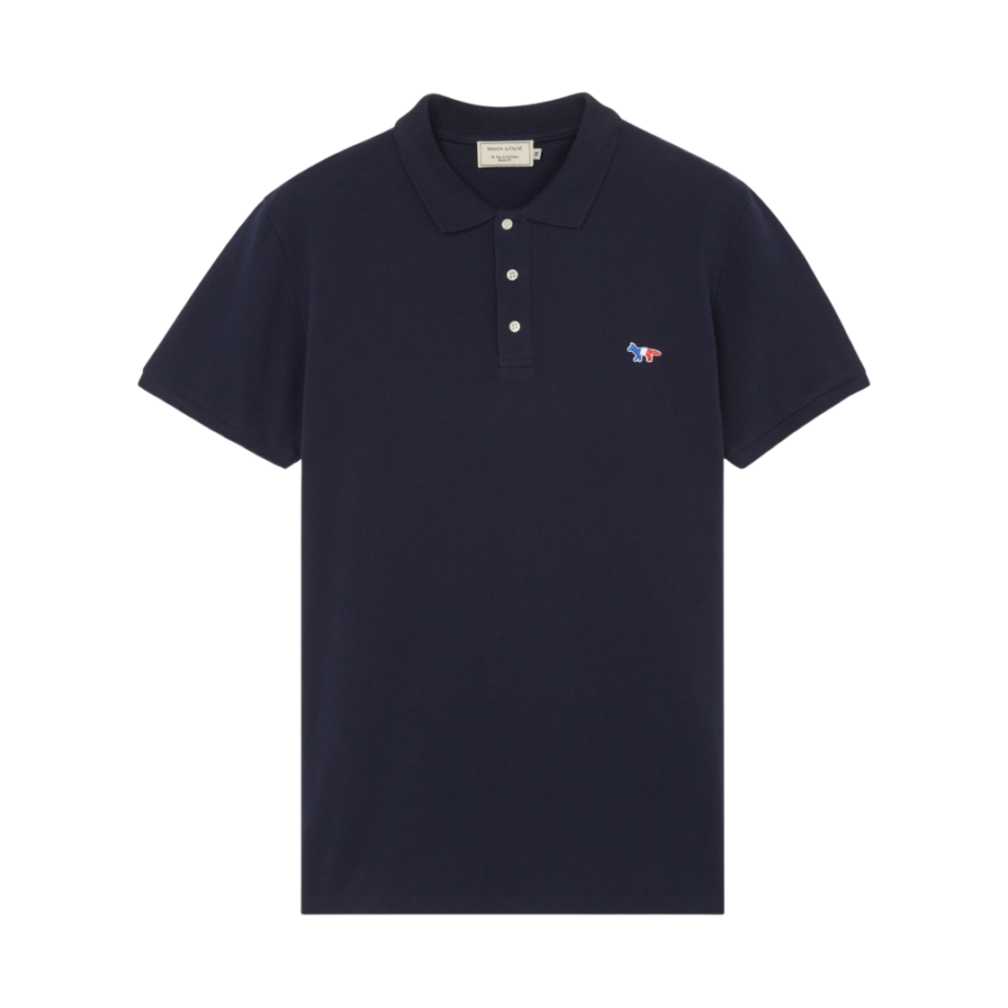 메종 키츠네 트라이컬러 폭스 패치 클래식 폴로 네이비(Maison Kitsune Tricolor Fox Patch Classic Polo Navy)