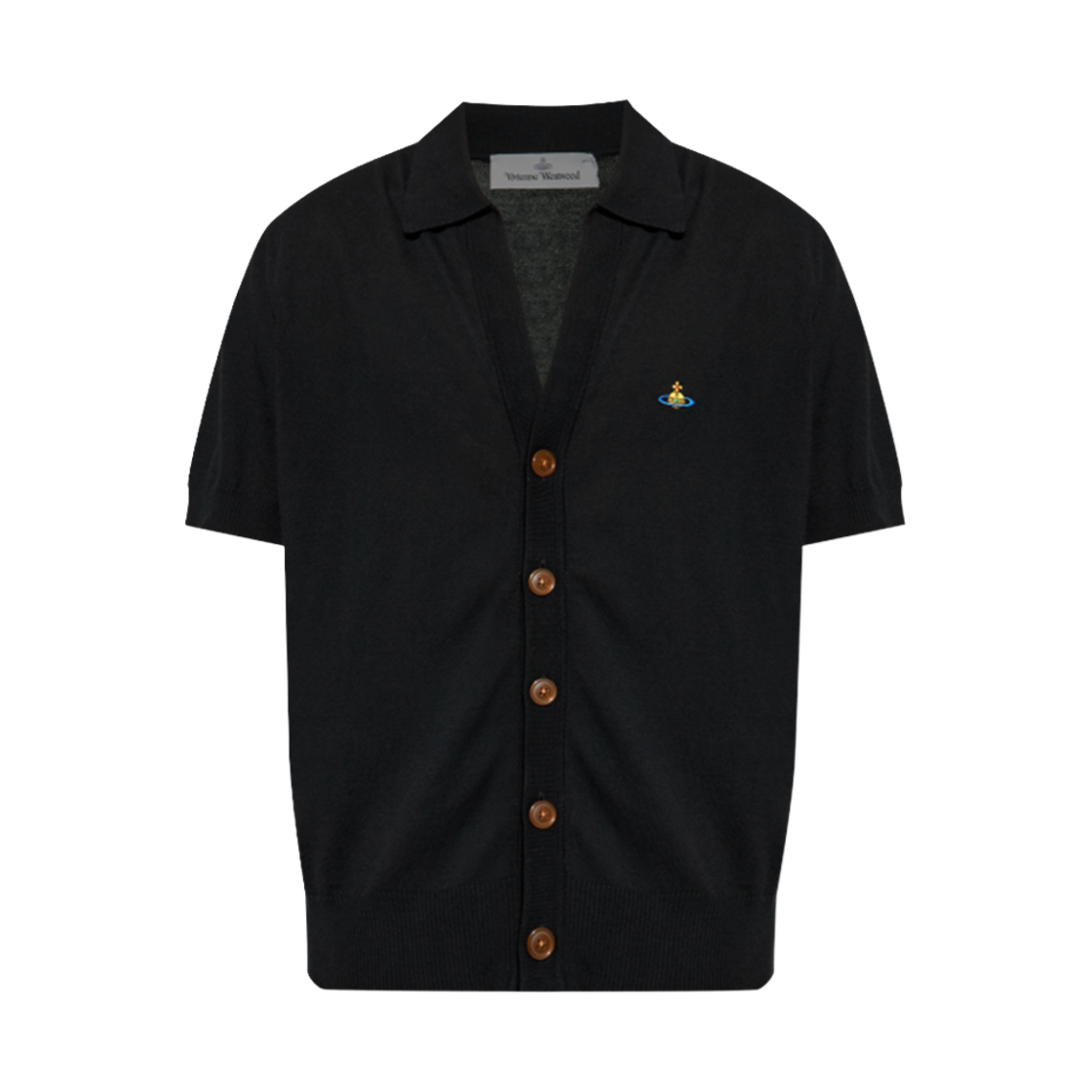 비비안 웨스트우드 로고 폴로 셔츠 블랙(Vivienne Westwood Polo Shirt with Logo Black) - 1