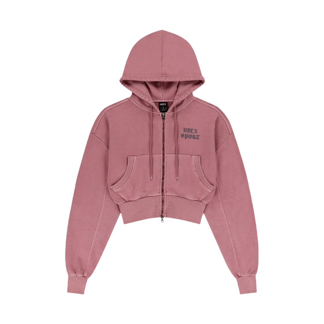 에이치덱스 우먼스 레터링 피그먼트 크롭 후디 집업 피그먼트 핑크(HDEX Womens Lettering Pigment Crop Zip-up Hoodie Pigment Pink)